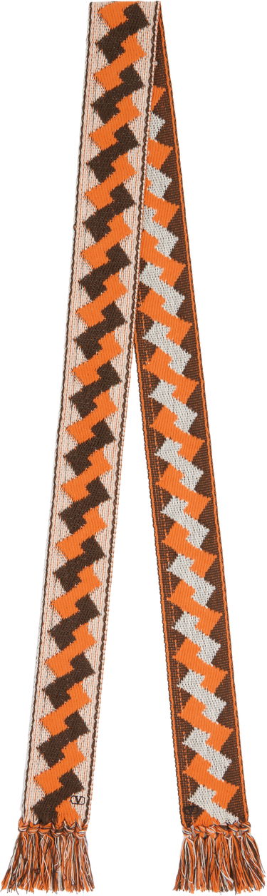 Šál Valentino Jacquard Fringe Scarf Oranžová | 6Y2EN00BAET, 0