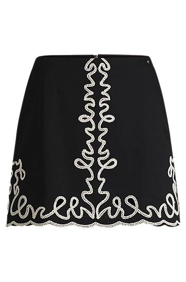 Sukňa BOSS Embroidered Mini Skirt Čierna | 50540412, 0