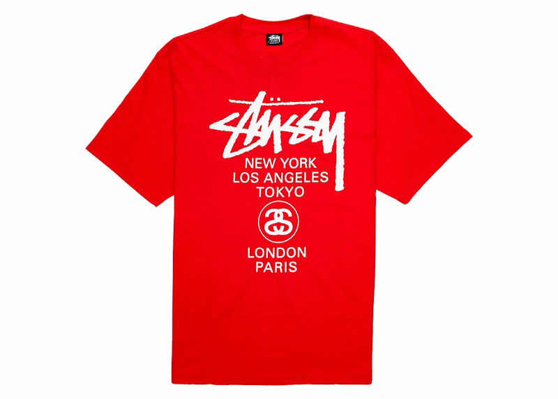 Tričko Stüssy World Tour Graphic T-Shirt Červená | 3903713-DRED, 0