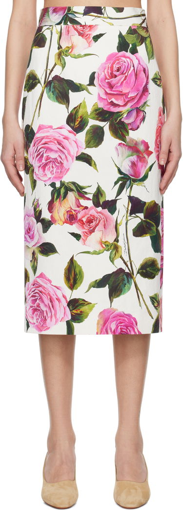 Sukňa Dolce & Gabbana Dolce&Gabbana Rose Printed Pencil Midi Skirt Rôznofarebný | F4CVPT FSRQJ, 0