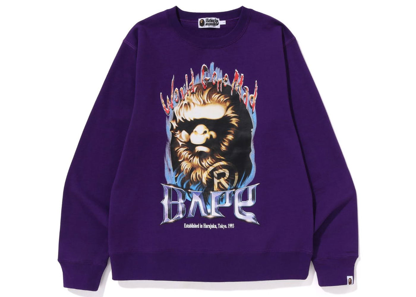 Sveter BAPE Ape Head Graphic Crewneck Fialová | 1J30-113-014, 0