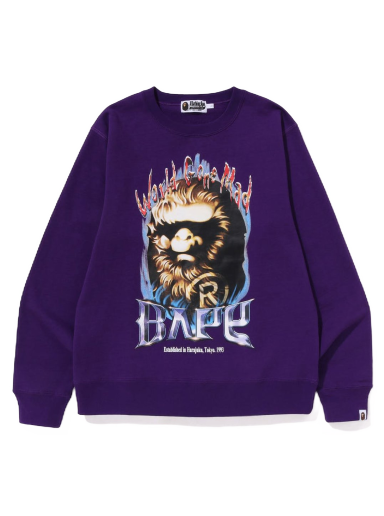 Sveter BAPE Ape Head Graphic Crewneck Fialová | 1J30-113-014
