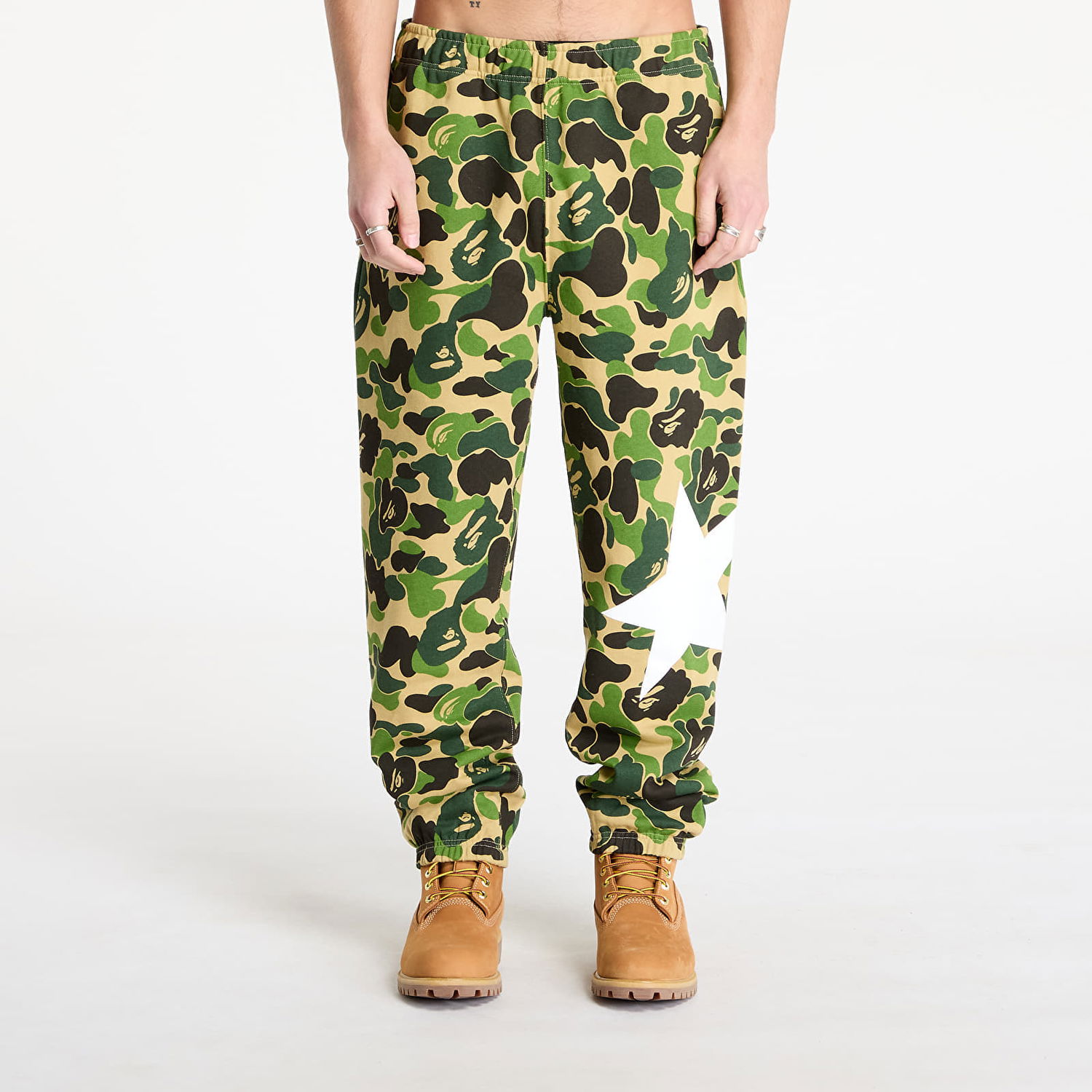 Nohavice BAPE Camo Sweatpants With Star Zelené | 001PTK801007M GRN, 0