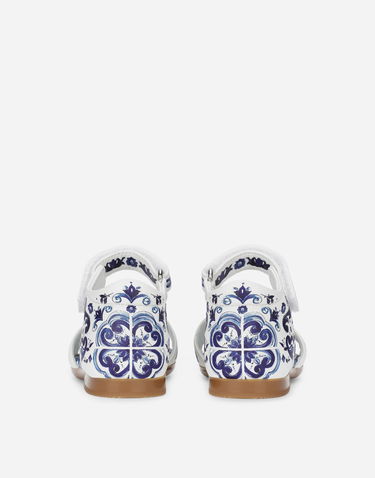 Tenisky a topánky Dolce & Gabbana Dolce & Gabbana Calfskin Sandals Majolica Print For First Steps Rôznofarebný | D20064AC113HA3OB, 2