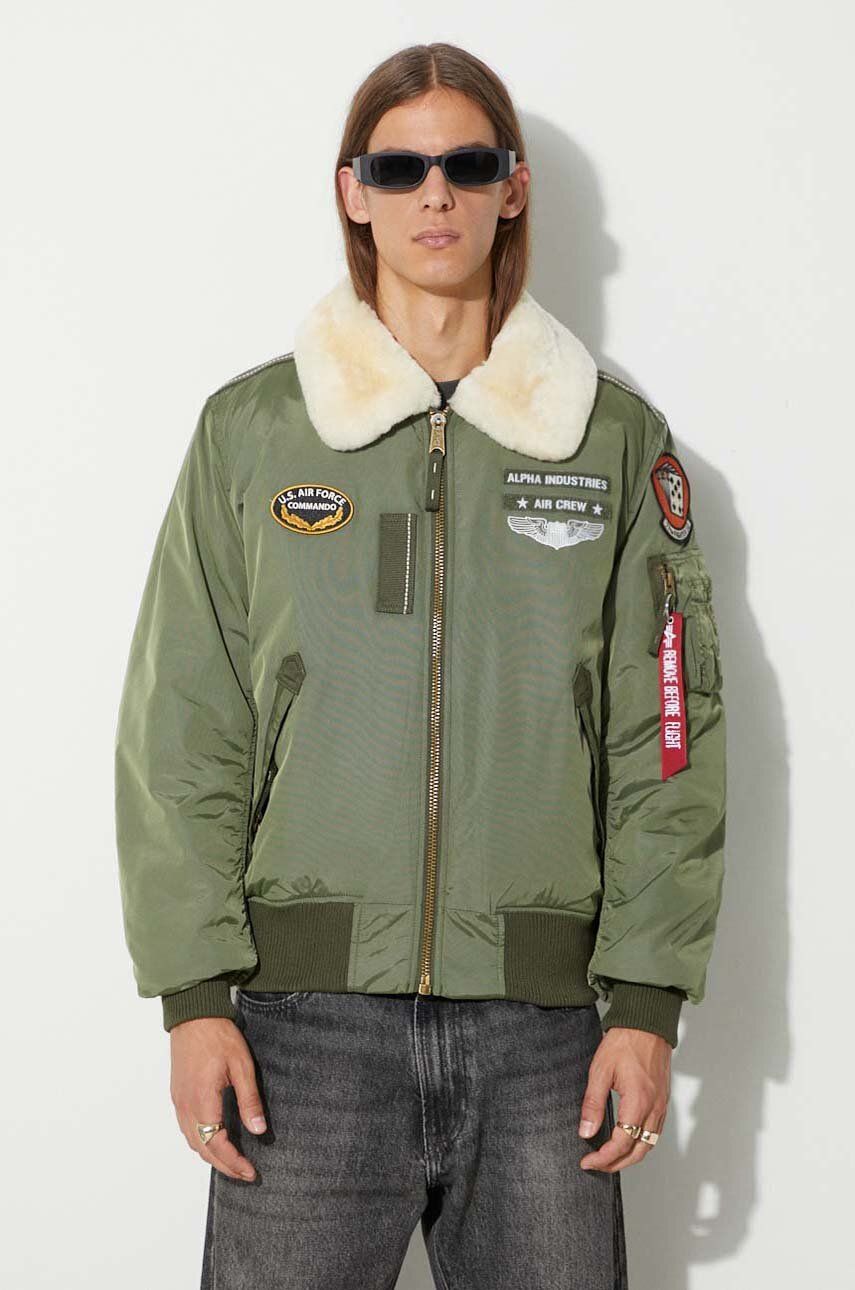 Bomber bunda Alpha Industries Injector III Air Force Bomber Jacket Zelené | 198113.01, 0
