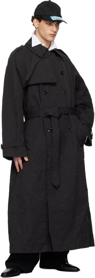 Trenčkot VETEMENTS Metalized Wrinkled Trench Coat Čierna | UA66CO100B, 3