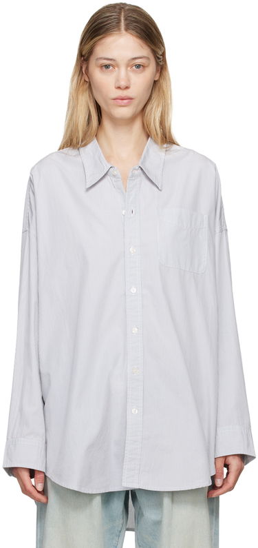 Košeľa R13 R13 Drop Neck Striped Shirt Modrá | R13W7469-302, 0