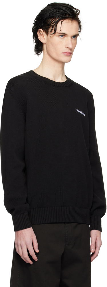 Sveter Palm Angels Logo Embroidered Sweater Čierna | PMHE027C99KNI0021003, 1
