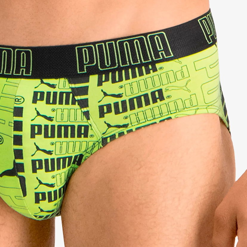 Spodná bielizeň a ponožky Puma All Over Print Brief 2-Pack Zelené | 907826-01