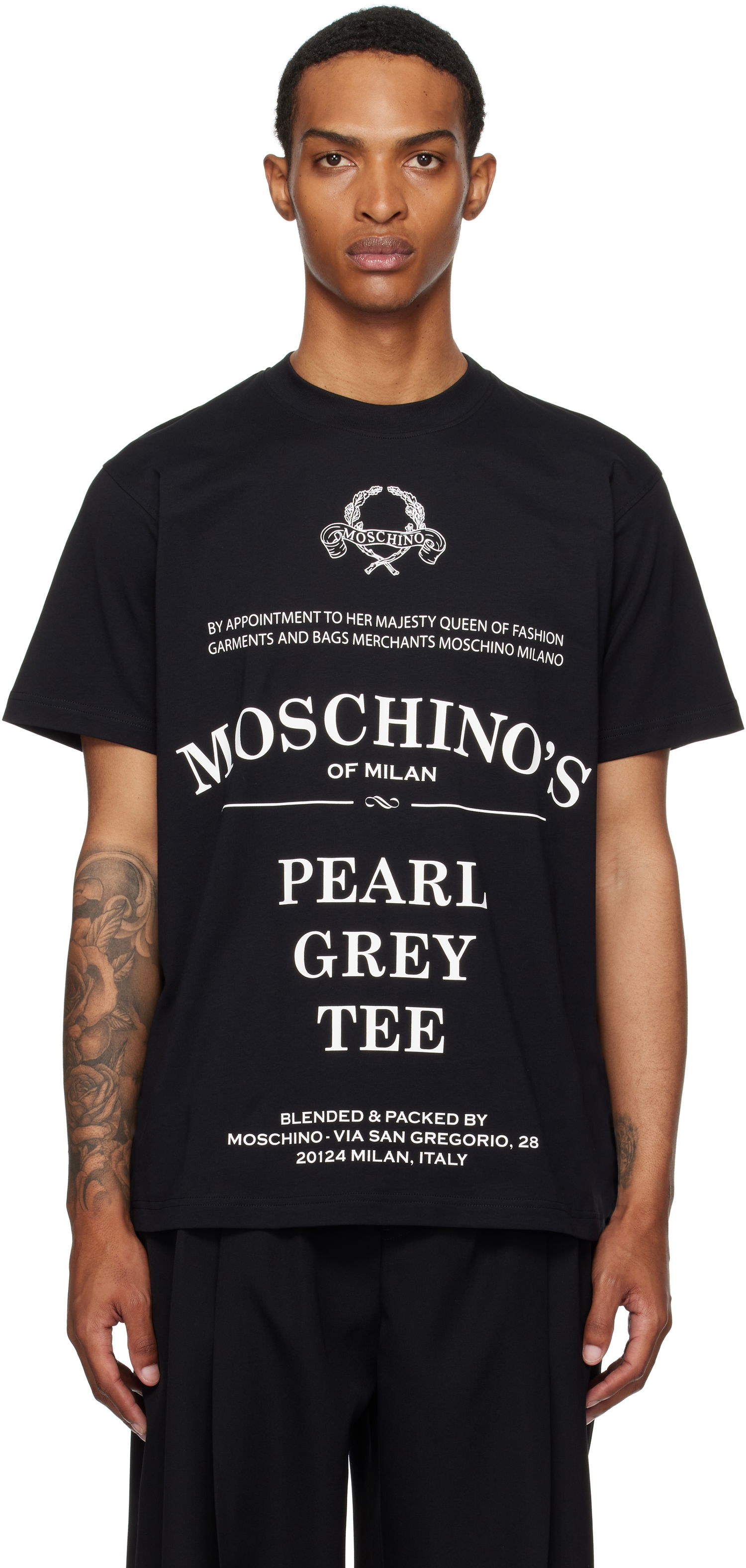 Tričko Moschino Printed Organic Cotton T-Shirt Čierna | 252ZZ070852411555, 0