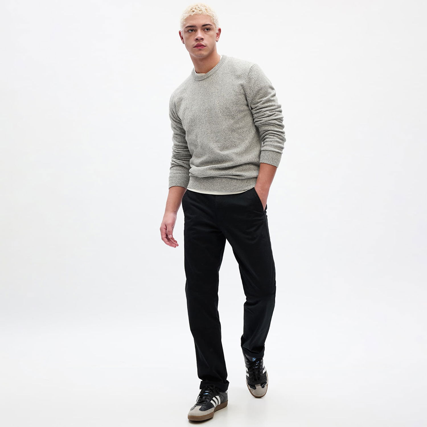 Sveter GAP Sweater Warmest Crew Light Grey Marle XL Šedá | 810794-00, 0