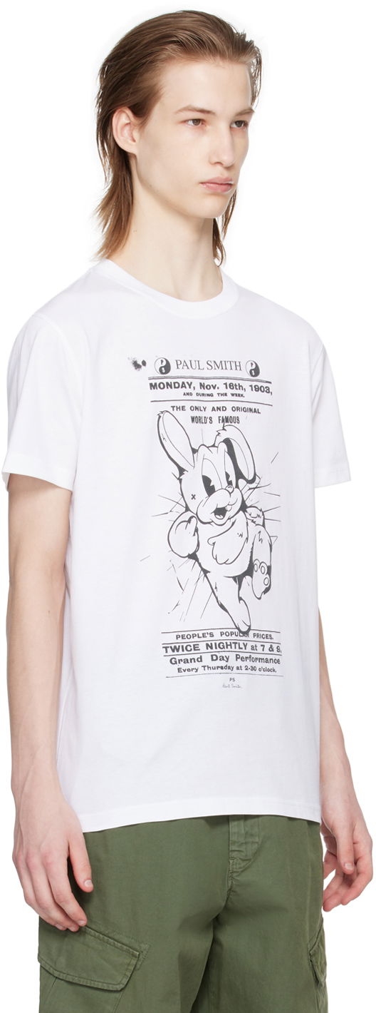 Tričko Paul Smith 1903 Bunny Advertisement Graphic T-Shirt Biela | M2R-010R-MP4451-01, 1