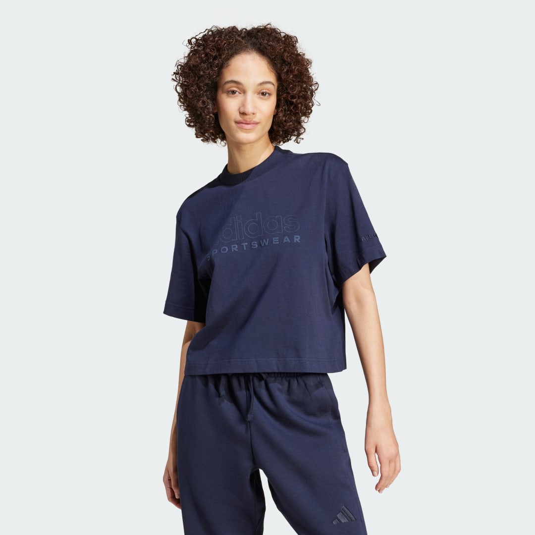 Crop Top adidas Performance Loose Graphic T-Shirt Navy | IW1061, 0
