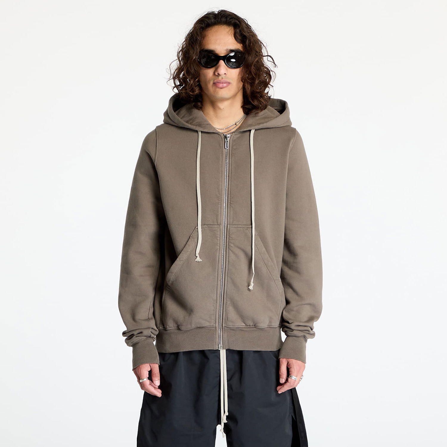 Mikina Rick Owens DRKSHDW Knit Sweatshirt - Jason S Hoodie Dust Hnedá | DU02D2276 F 34, 0