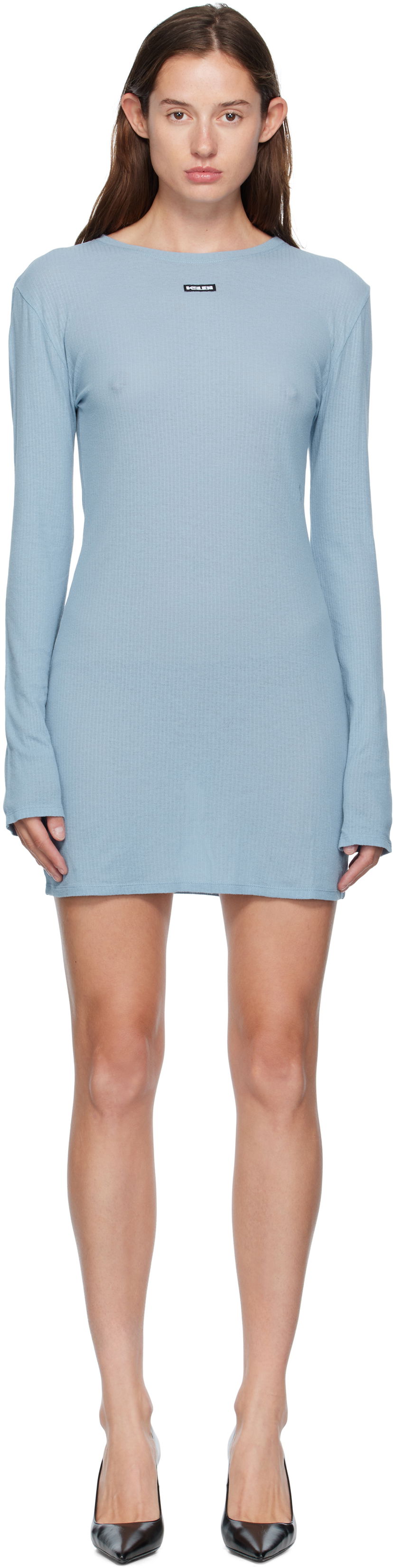 Šaty Ksubi Ksubi Crawford Long Sleeve Minidress Modrá | WFA25DR008