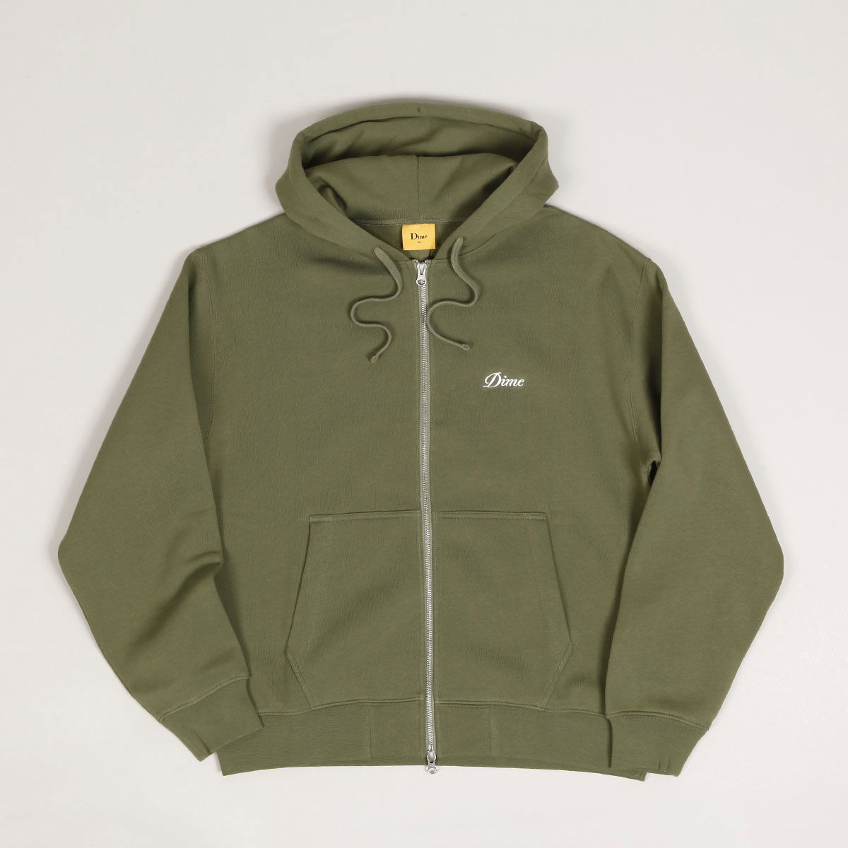 Mikina Dime Cursive Small Logo Zip Hoodie Zelené | dimesp2417blk, 1