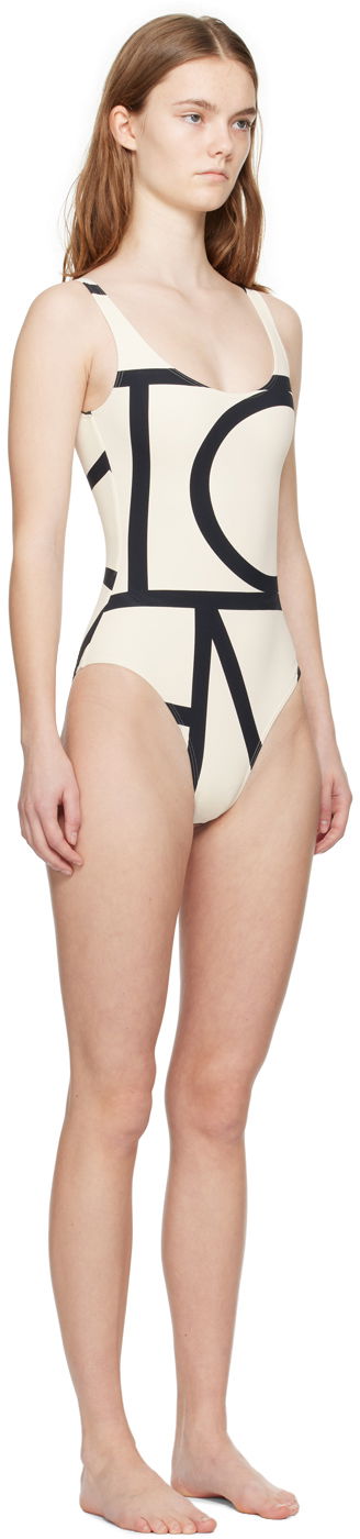 Plavky TOTEME Monogram One-Piece Swimsuit Biela | 223-842-795, 4