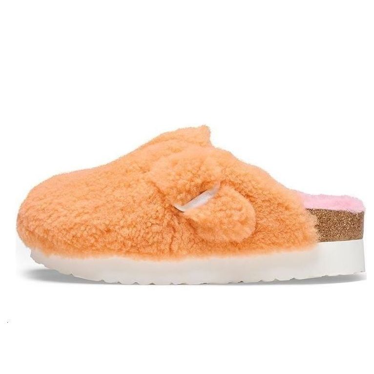 Tenisky a topánky Birkenstock Birkenstock Boston Big Buckle Platform Fur Slides Oranžová | 1025311, 0