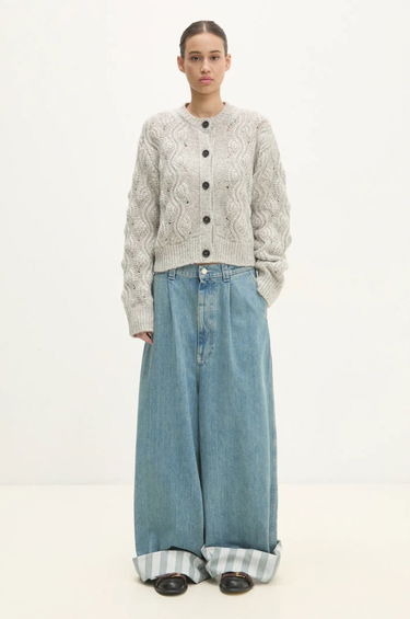 Sveter Samsoe Samsoe Knitted Cardigan Šedá | F24400095, 4