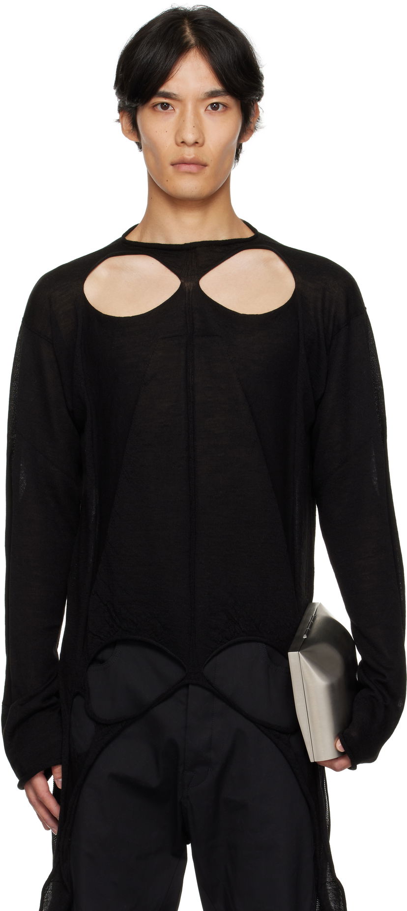 Sveter Rick Owens Rick Owens Concordians Slashed Pull Sweater Čierna | RU02E1671 ML