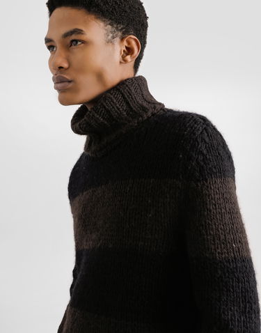 Sveter Dolce & Gabbana Dolce & Gabbana Wool Blend Striped Turtleneck Sweater Čierna | GXW68TJGMBPN9869, 3