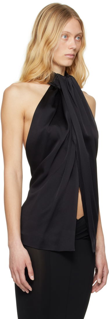 Tielko Stella McCartney Stella McCartney Envers Satin Halterneck Tank Top Čierna | 6T02383FU302, 1