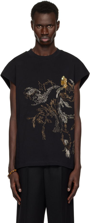 Tričko Dries Van Noten Dries Van Noten Embroidered Sleeveless T-Shirt Čierna | 251-021116-1603, 0