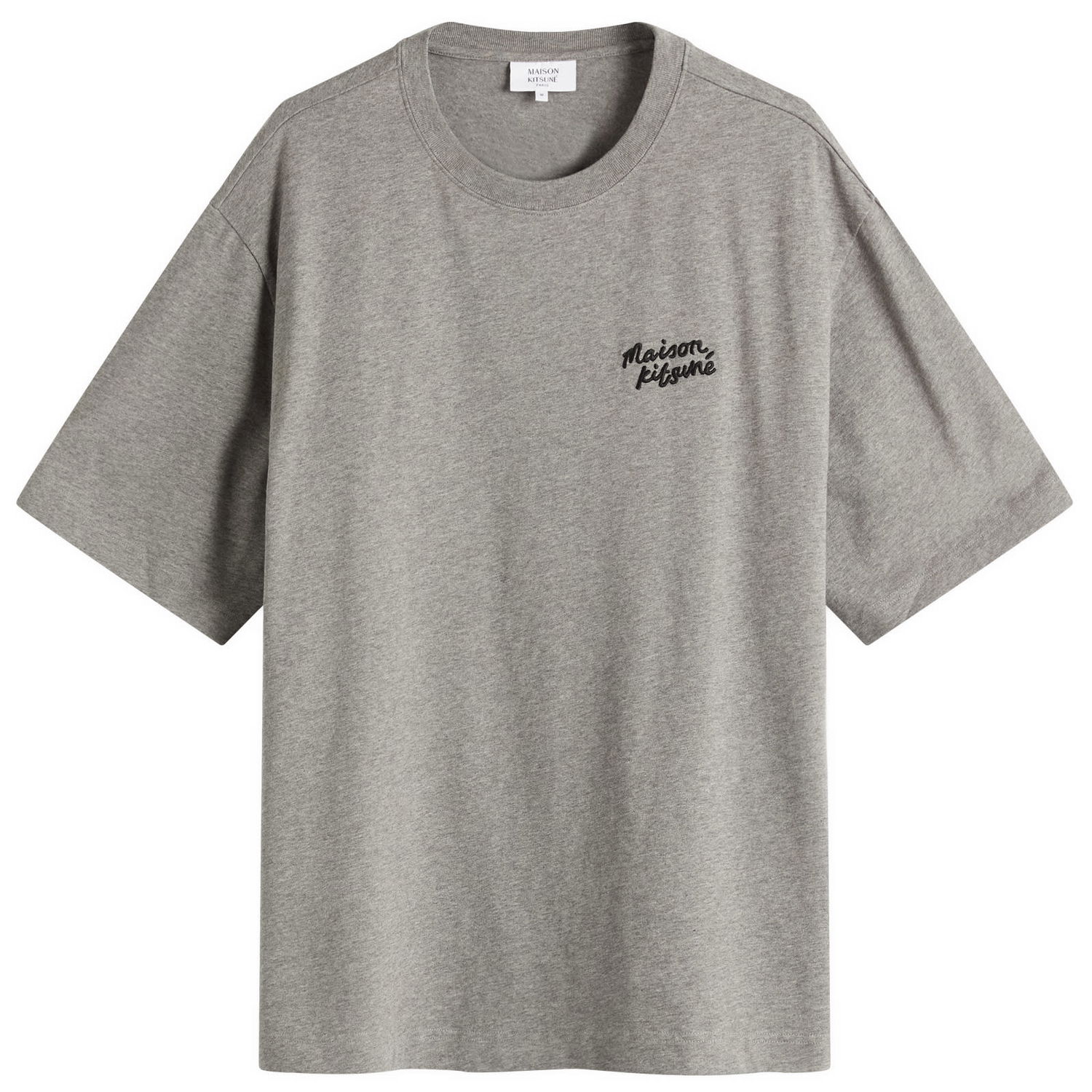 Tričko MAISON KITSUNÉ Maison Kitsuné Handwriting Embroidery Oversize T-Shirt, Size Large Šedá | OM00123KJ0119-H131, 0