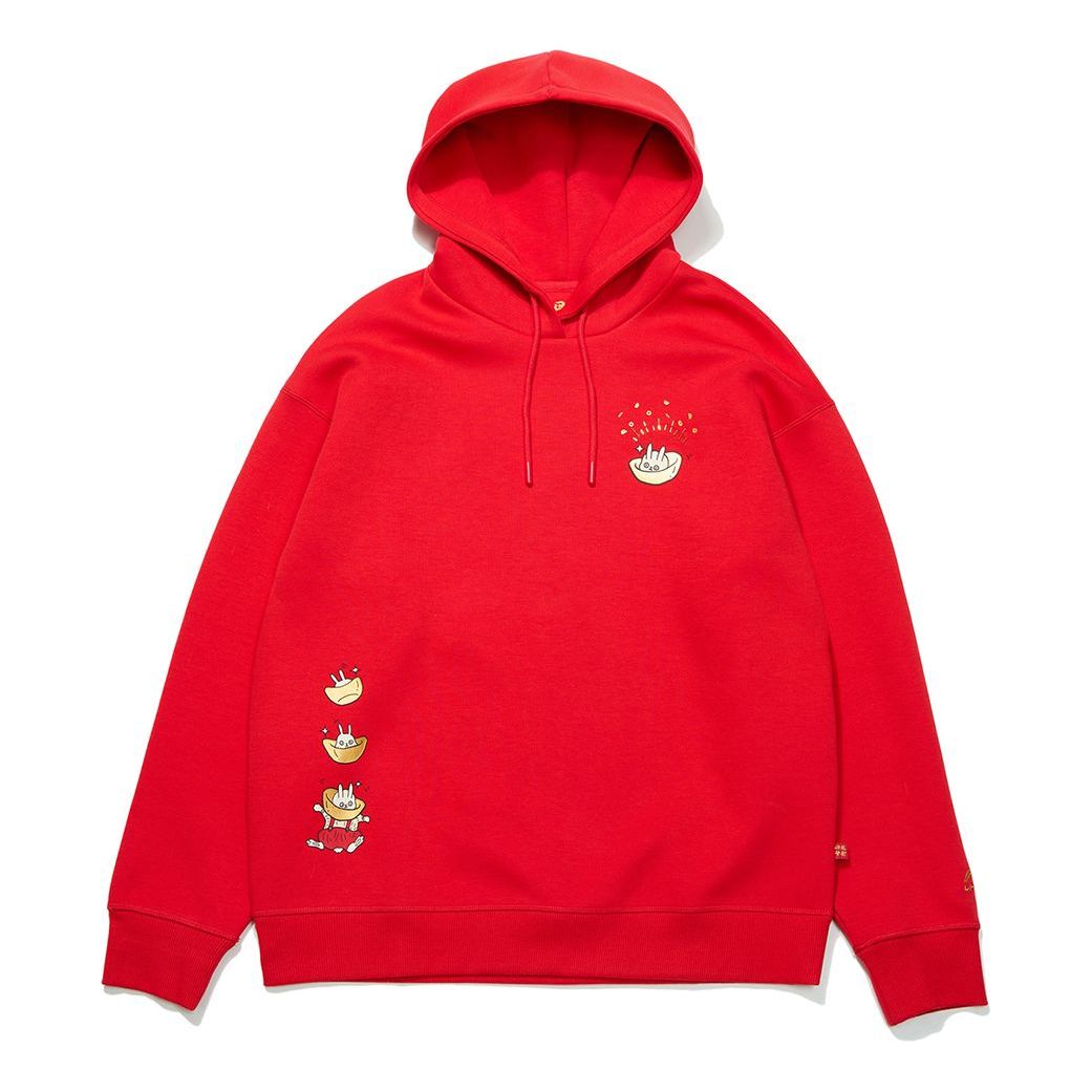 Mikina Li-Ning Year of the Rabbit Loose Fit Hoodie Červená | AWDT056-1, 0