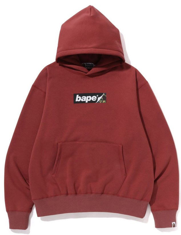 Mikina BAPE A Bathing Ape Smooth Logo Relaxed Fit Hoodie Size M Červená | 001PPJ201005M-BRG, 0