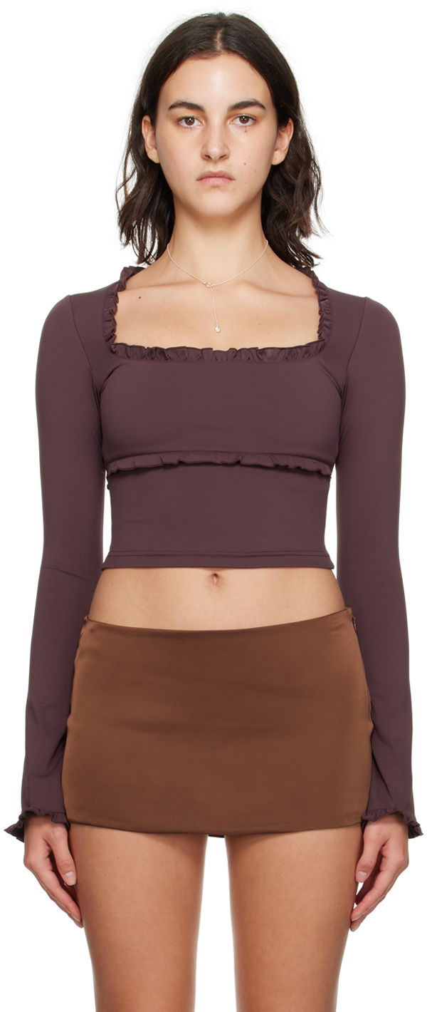 Tričko GUIZIO Guizio Fleur Long Sleeve Top Fialová | F23104K006, 0