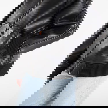 Bomber bunda Carhartt WIP Shepton Faux Leather Sherpa Collar Jacket Čierna | I035974.1LMXX, 2