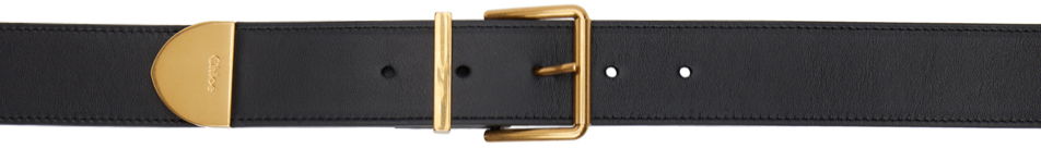 Opasok CHLOÉ Leather Belt With Logo Buckle Čierna | CHC23AC029CBC, 0