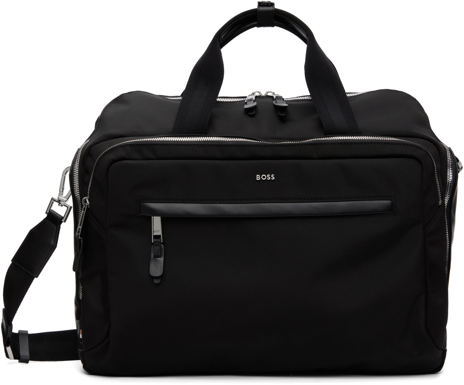 Taška cez rameno BOSS Nylon Logo Hardware Duffle Bag with Detachable Strap Čierna | 50548008, 0