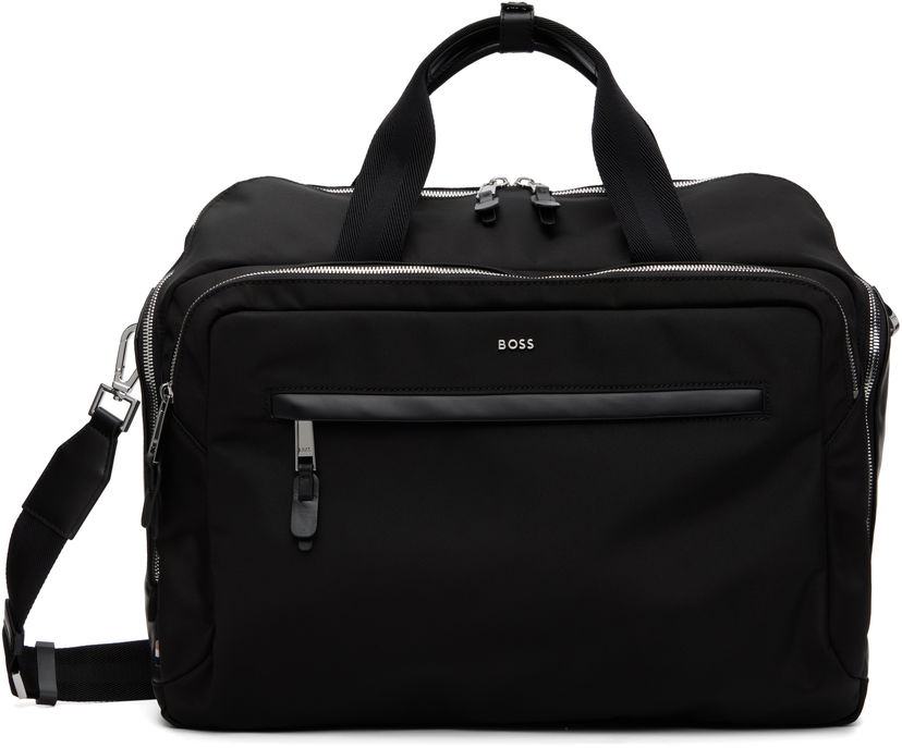 Taška cez rameno BOSS Nylon Logo Hardware Duffle Bag with Detachable Strap Čierna | 50548008