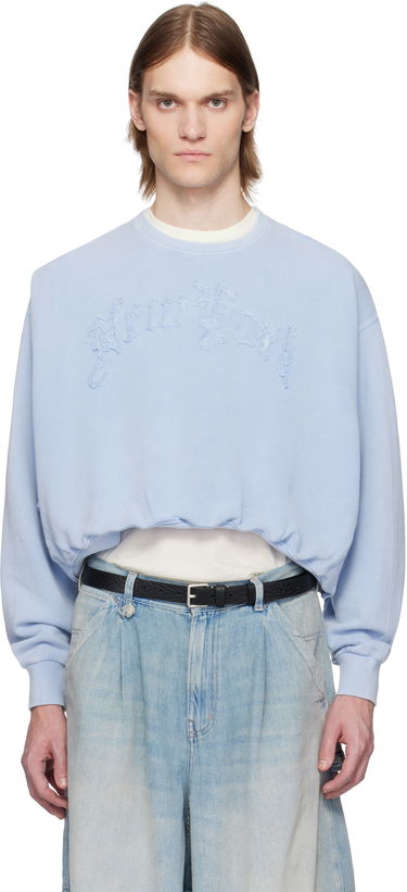 Sveter R13 R13 'New York' Balloon Cropped Sweatshirt Modrá | R13WK260-K001J, 0