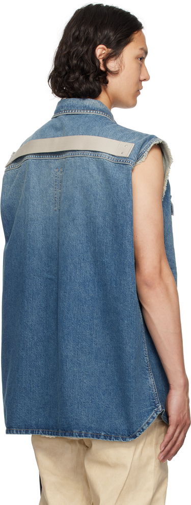 Košeľa Rick Owens Rick Owens DRKSHDW Hollywood Jumbo Denim Sleeveless Overshirt Modrá | DU01E3764 DWB, 2