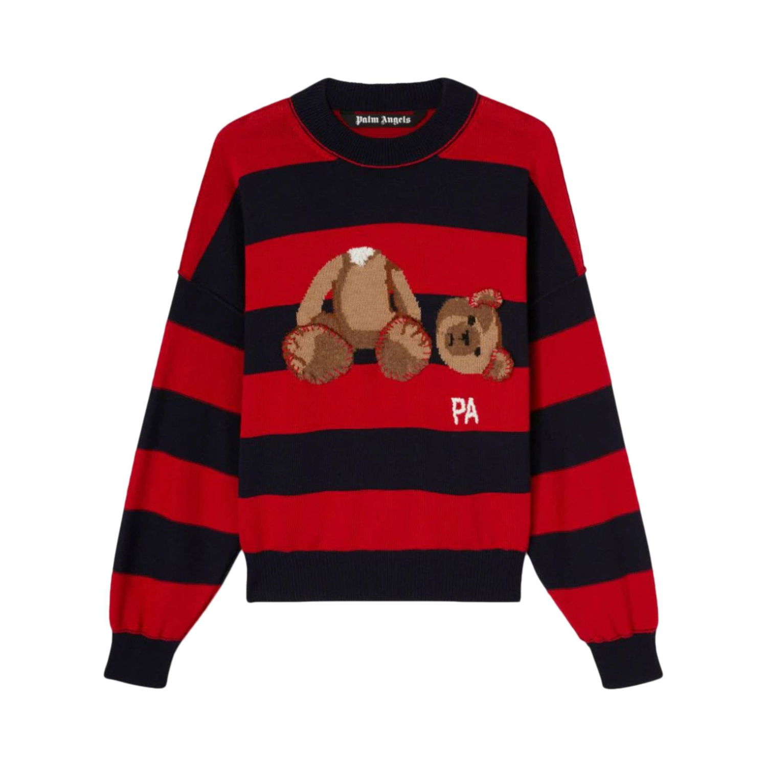 Sveter Palm Angels Bear Striped Sweater Červená | PMHE007S22KNI0014660, 1