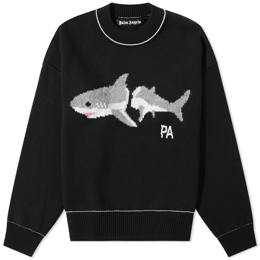 Sveter Palm Angels Shark Crew Knit Čierna | PMHE007S23KNI0061005, 0
