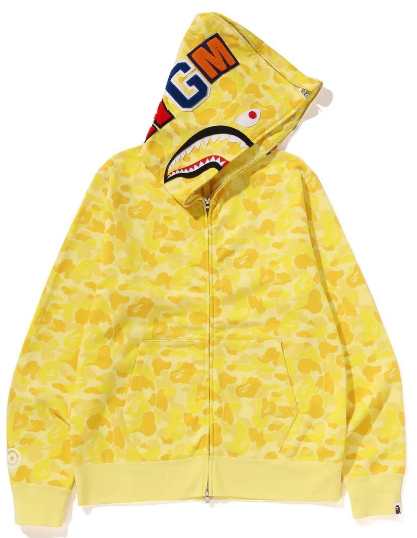 Mikina BAPE A Bathing Ape Shark Full Zip Hoodie S Žltá | 1K72-115-Kids