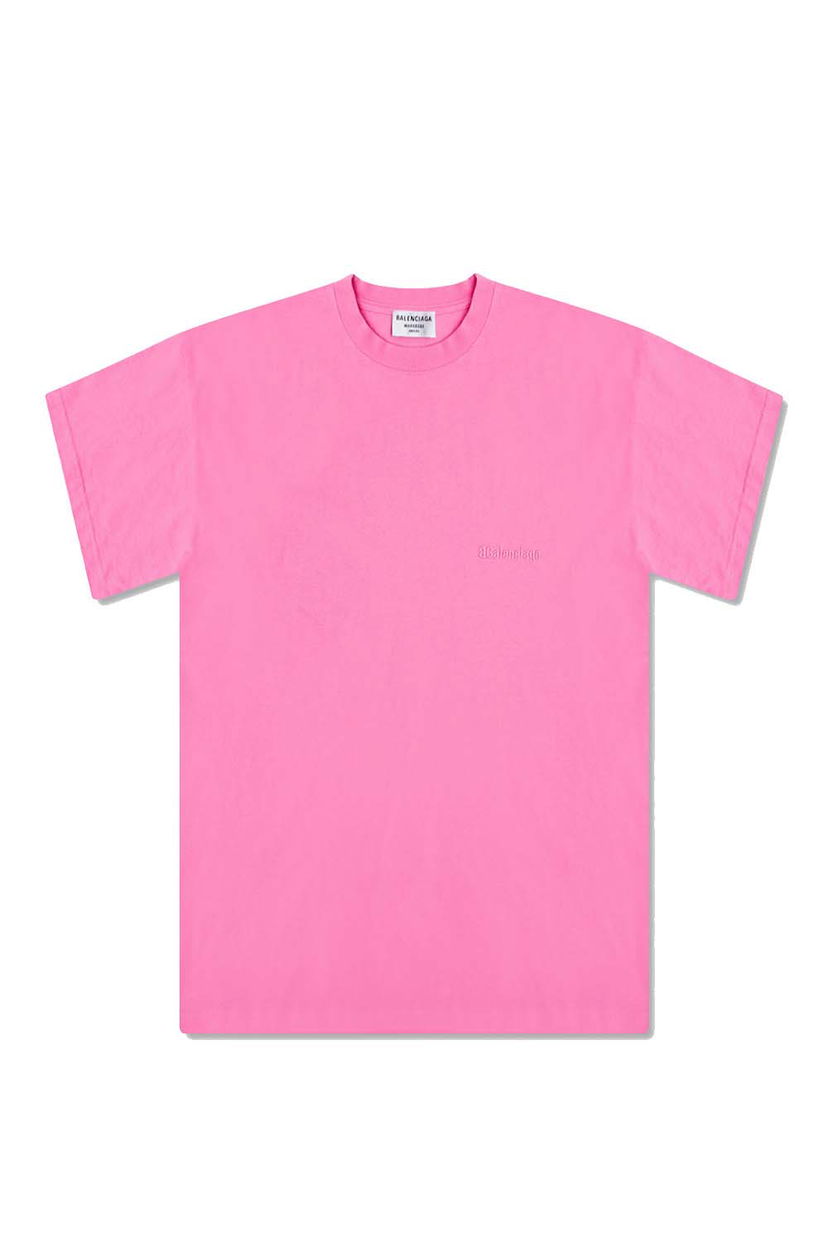 Tričko Balenciaga Logo T-Shirt Ružová | 612965 TJV87 5700