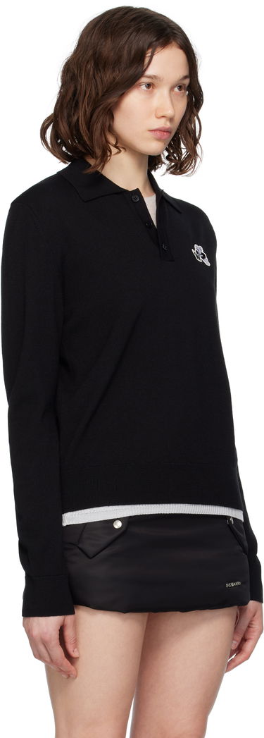 Polo tričko We11done We11done Wool Polo with Logo Patch Čierna | WD-KT2-25-680-W-BK, 1