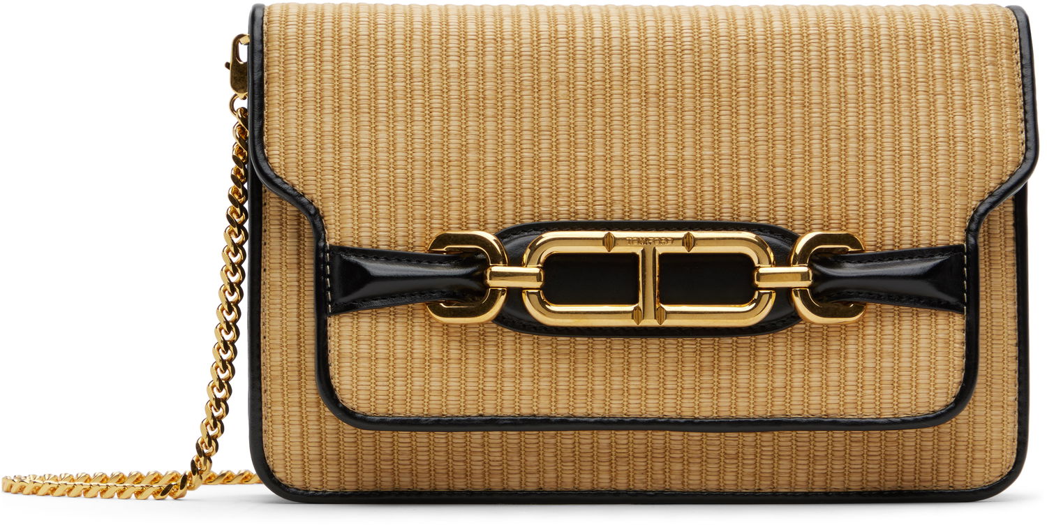 Taška cez rameno Tom Ford Tom Ford Raffia & Leather Small Shoulder Bag Béžová | L1738-TRA004X, 0