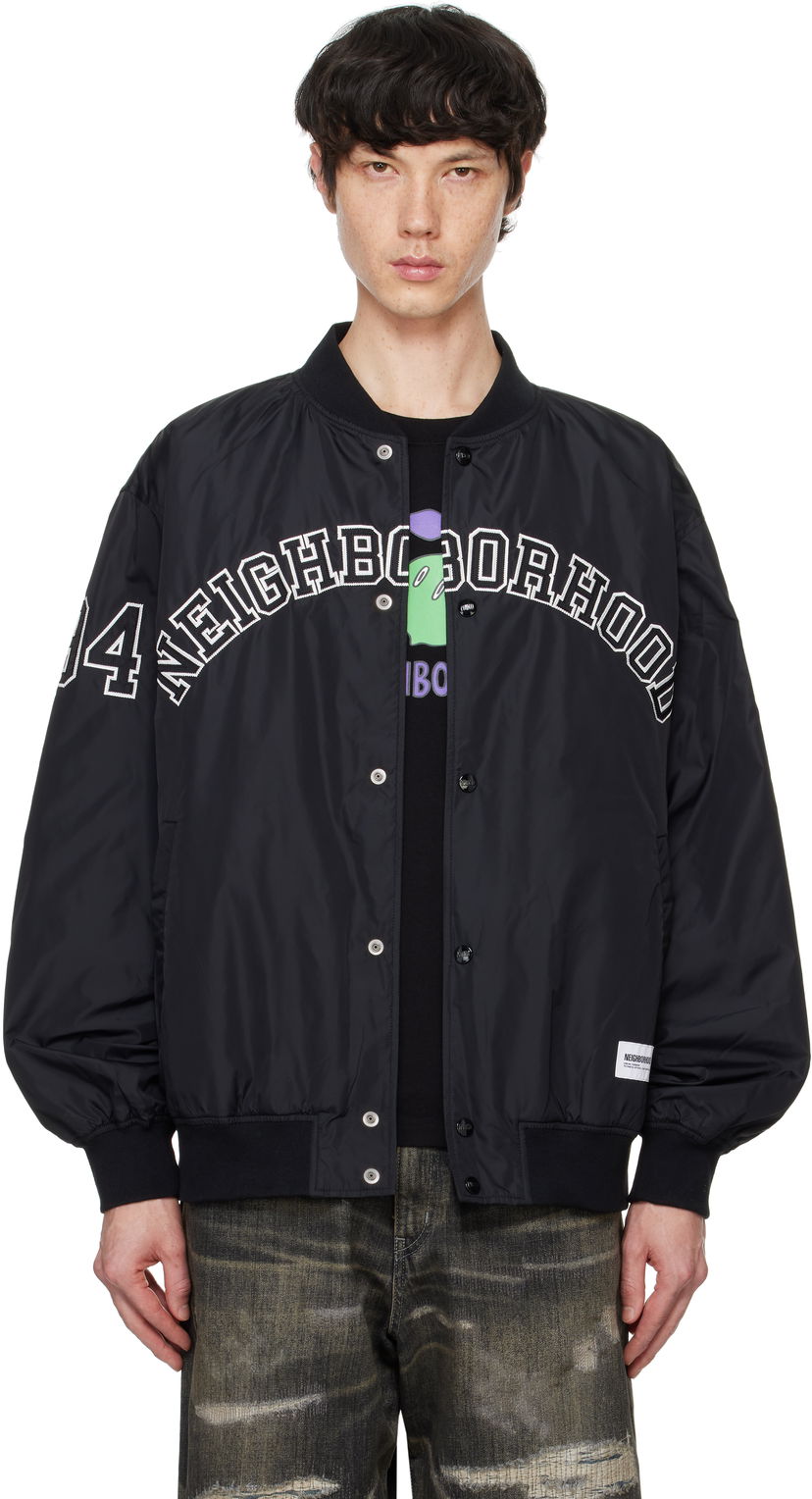 Bomber bunda Neighborhood Baseball Bomber Jacket Čierna | 242TSNH-JKM04