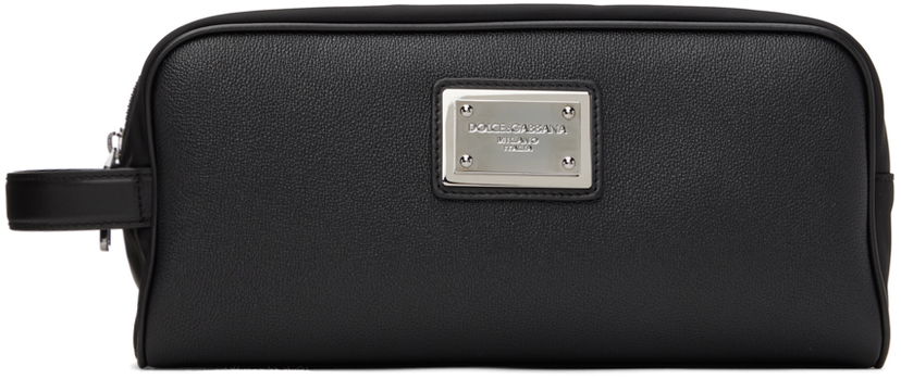 Cestovná taška Dolce & Gabbana Black Logo Plaque Pouch Čierna | BT0989AD447