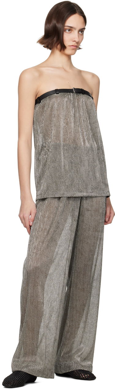 Tielko Nanushka Nanushka Gilma Metallic Knit Bandeau Top Metalická | NW25SSTP29882, 3