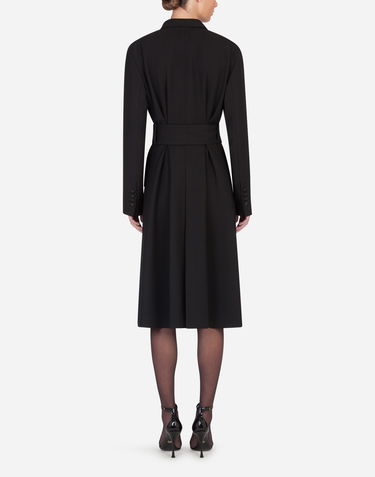 Kabáty Dolce & Gabbana Belted Double-breasted Crepe Coat Čierna | F0AC0TFU3QEN0000, 2