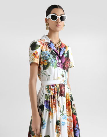 Šaty Dolce & Gabbana Dolce & Gabbana Flower Bouquet Print Poplin Midi Dress Rôznofarebný | F6TVLTHS5TRHA5PC, 3