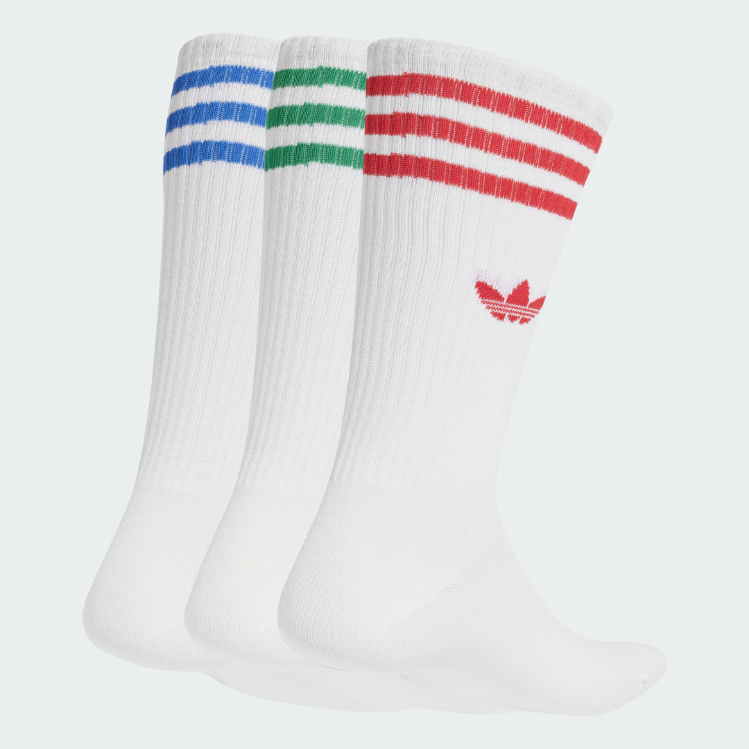 Ponožky adidas Performance 3 Pairs Solid Crew Socks Biela | JJ1984, 0