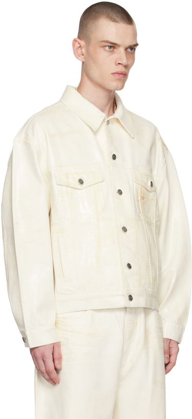 Bunda We11done We11done Foil Coated Trucker Jacket Biela | WD-DJ1-23-318-U-WH, 1